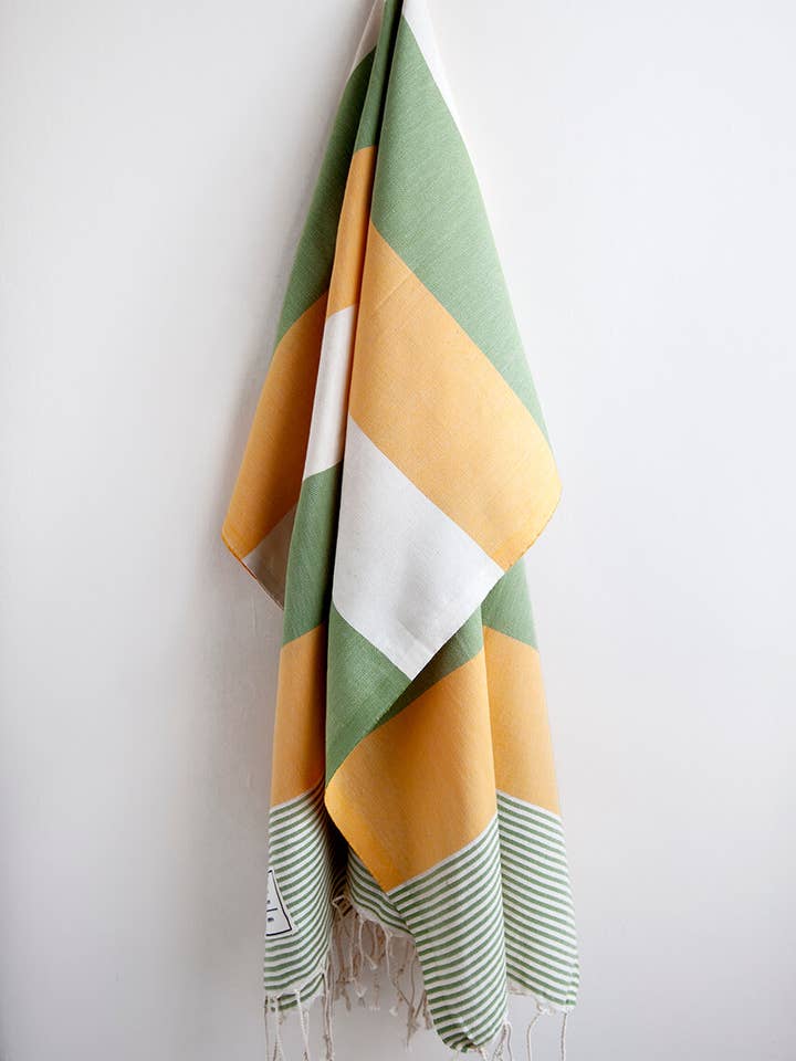 Gul Grön Balat Turkisk Handduk för wholesale av Hamam Square