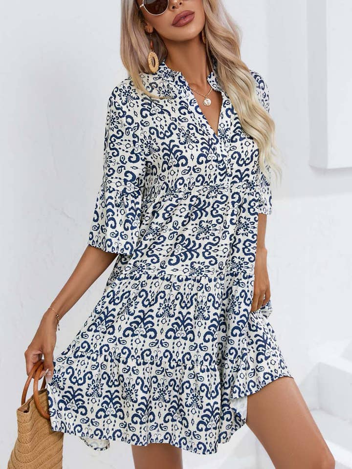 Wholesalesir - Wholesale Dress - Women's - Loose V-neck Casual Short Dress