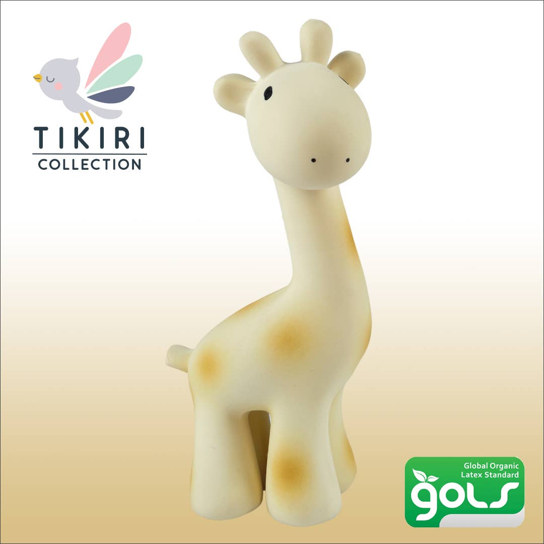 Tikiri Toys LLC - Wholesale Bath Toy - Baby - Giraffe Natural Organic Rubber Teether, Rattle & Bath Toy6