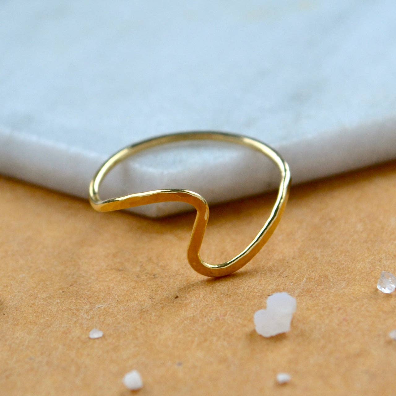 Foamy Wader - Wholesale Band/Stacked Ring - Waves Ring - handmade asymmetric wave ring, sustainable jewelry (4 metals)1