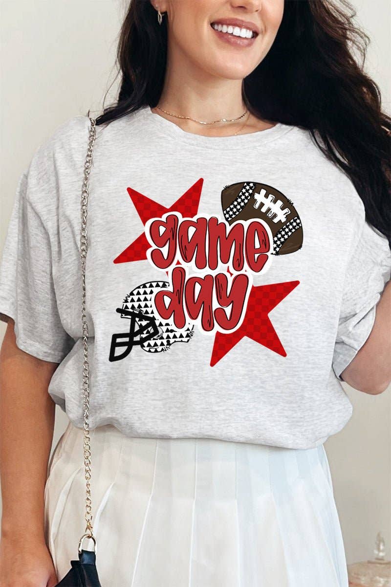 Wholesale Accessory Market - Vente T-shirt sérigraphié – femme - T-shirt à manches courtes coupe décontractée Red Football Fever10