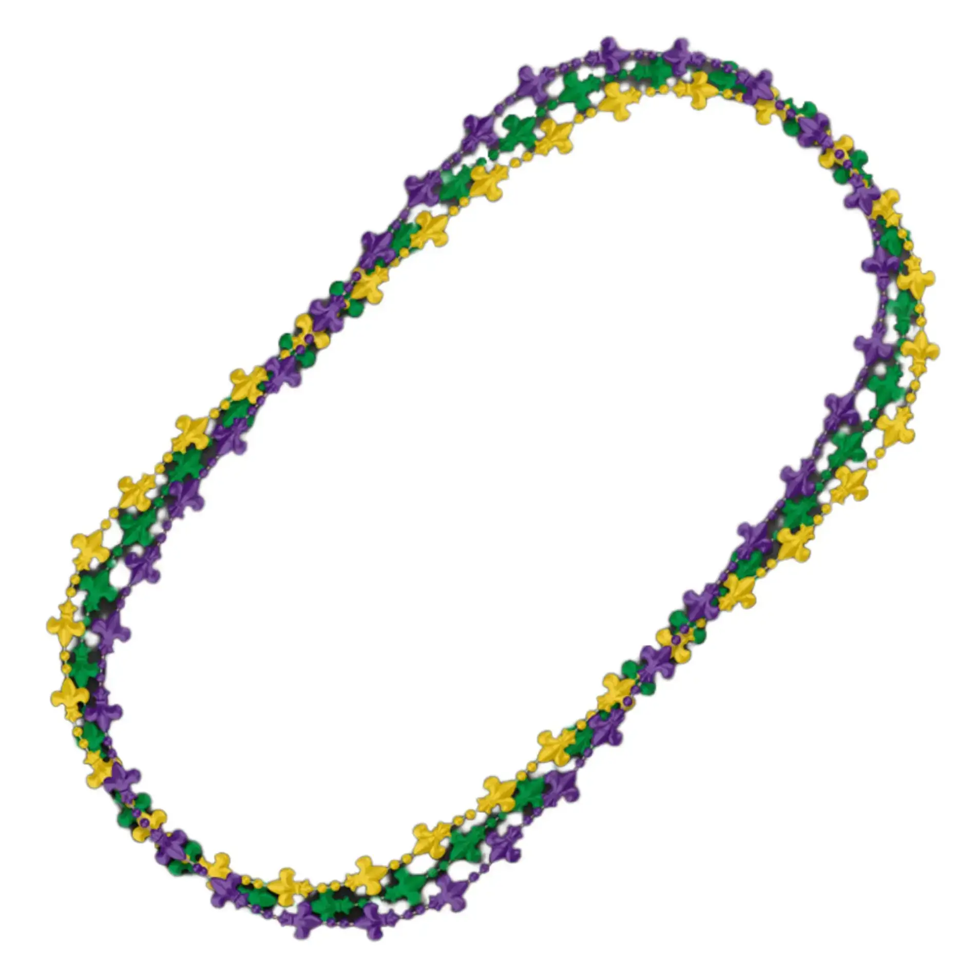 Blinkee.com, LLC - Wholesale Beaded/Pearl Necklace - Fleur de Lis Beaded Necklace for Mardi Gras, Pack of 121
