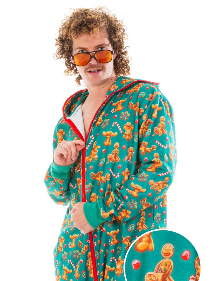 Shinesty, Inc - Wholesale Onesie - Men's - Onesie | The Ginger Rail Gingerbread Adult Onesie