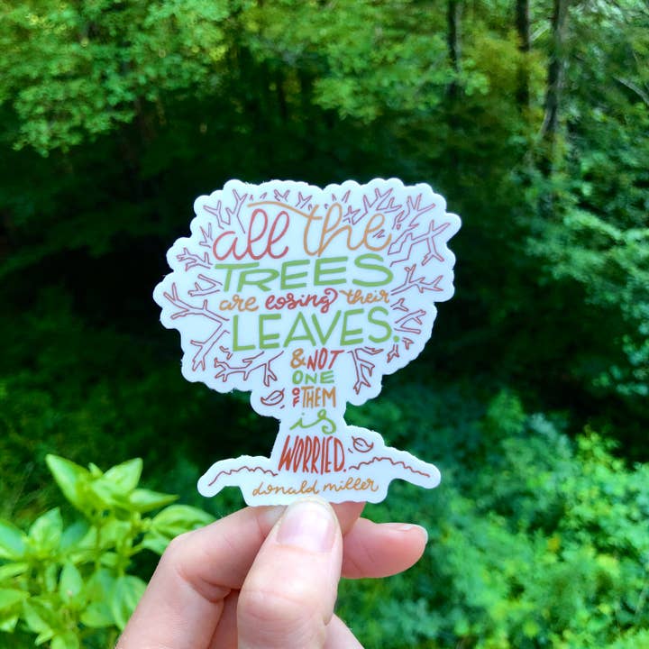 Hand-Lettered All The Trees Sticker for wholesale by Wander On Words