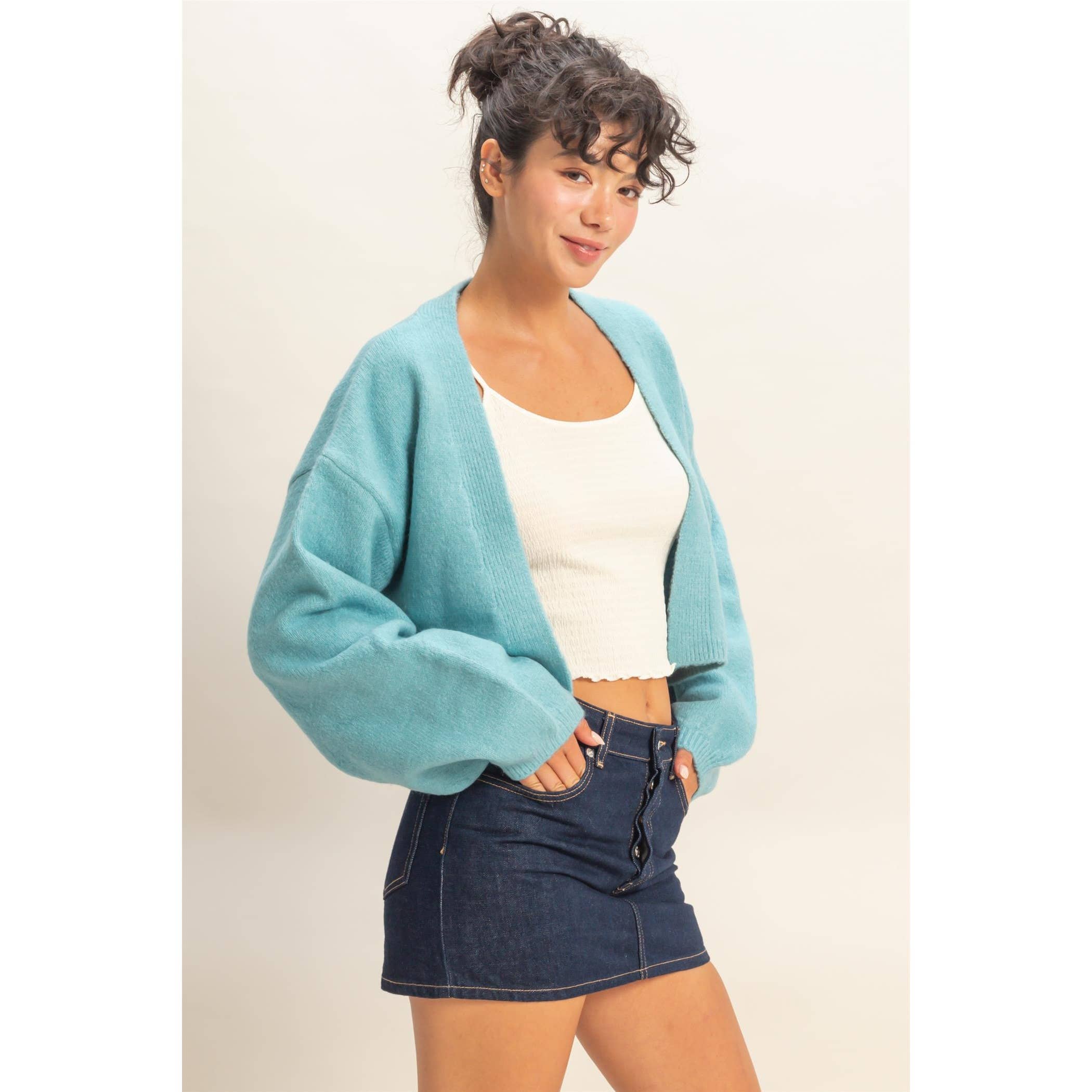 Double Zero - Vendita all'ingrosso Cardigan - Donna - Maglione cardigan aperto sul davanti10