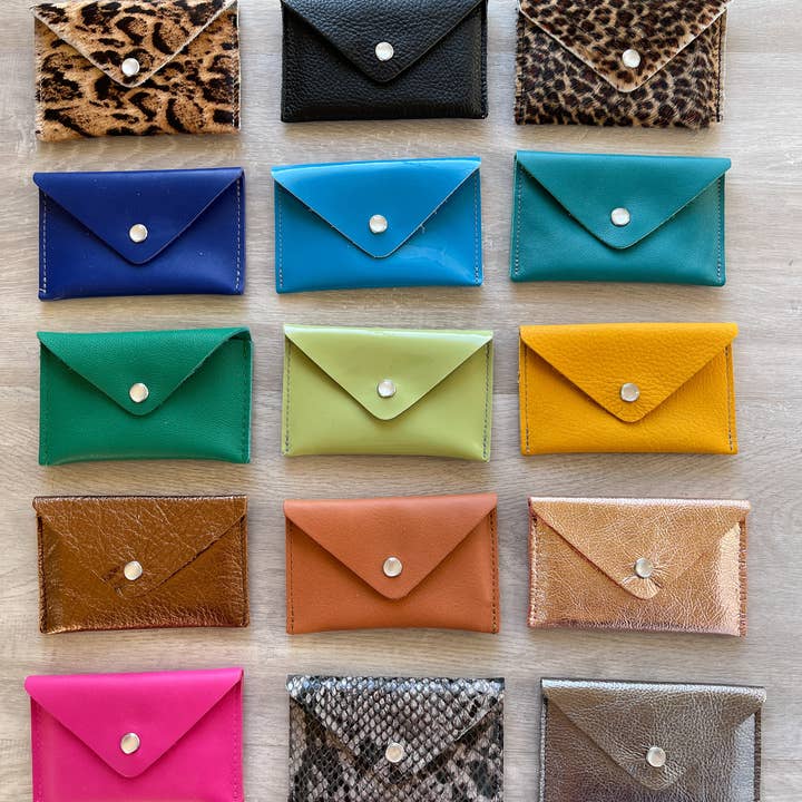Crystalyn Kae Accessories - Wholesale Card Holder - Women's - CARD CASE WALLET - RECYCLED LEATHER ASSORTED (SET OF 12)