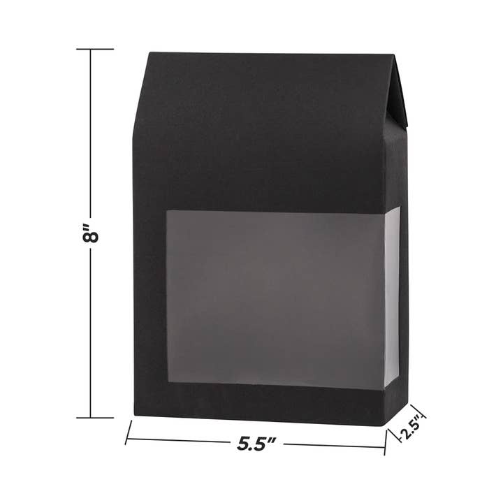 Hammont - Wholesale Gift Box - Gift Boxes 8 Pack Tall Paper Boxes With Window Black