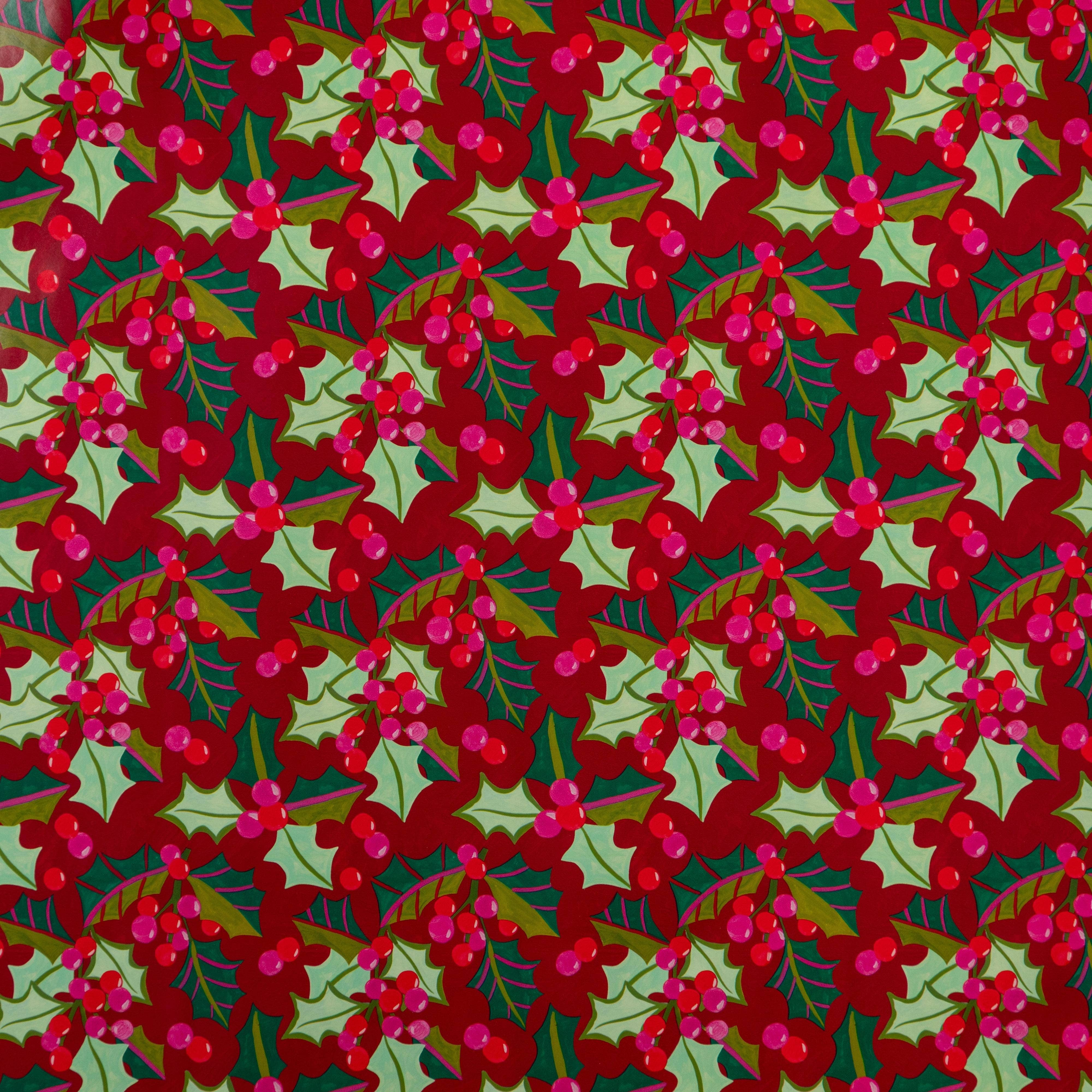 Penny Kennedy Ltd - Wholesale Inpakpapier per rol - Kerstmis 2025 Cadeaupapier 3M Rood Hulst Groen Eco1