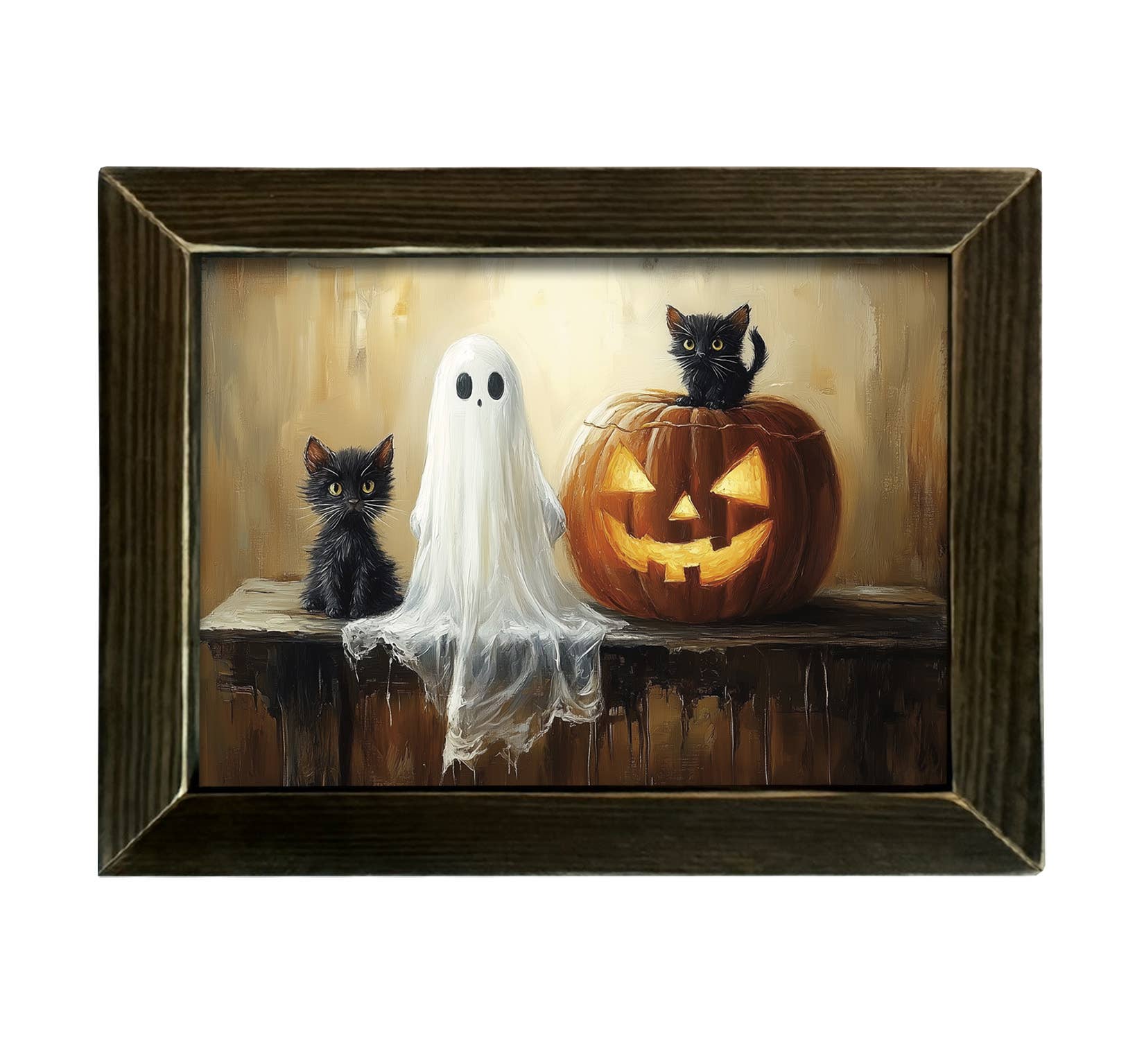 JanMichaels Art & Home - Wholesale Wall Sign - HMK356L Halloween Kittens1
