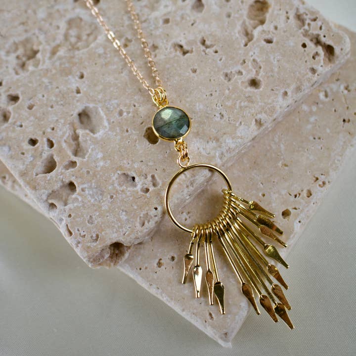TISH jewelry - Wholesale Pendant/Charm Necklace - Grace // Labradorite Spike Necklace2