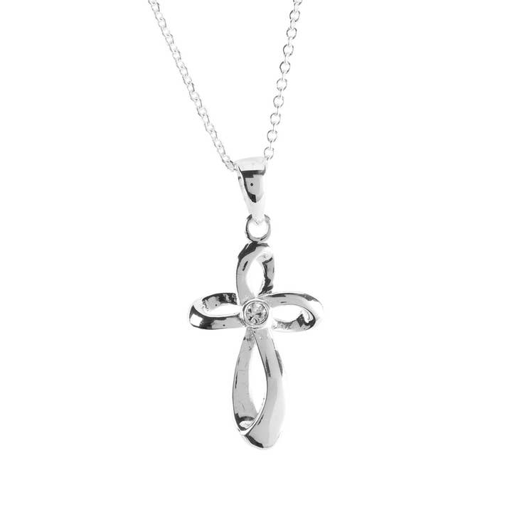 Colar Fita Cruz Prateada 18in por atacado de Dicksons