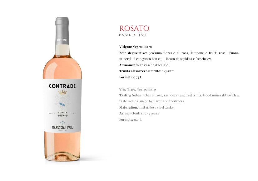 Metina SAS - Wholesale White Wine - Contrade Negroamaro Rosato Puglia IGT Masseria Li Veli1
