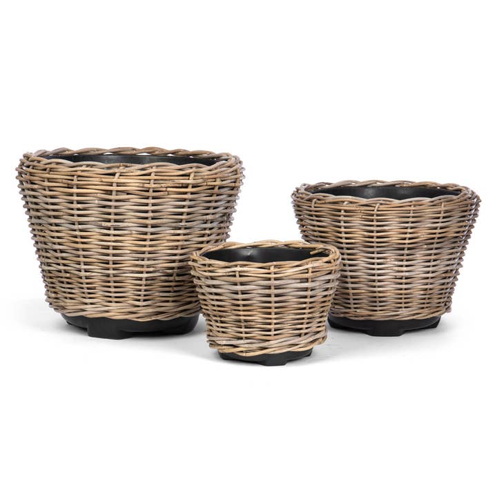 S/3 RD RATTAN POTS for wholesale by Willow Group