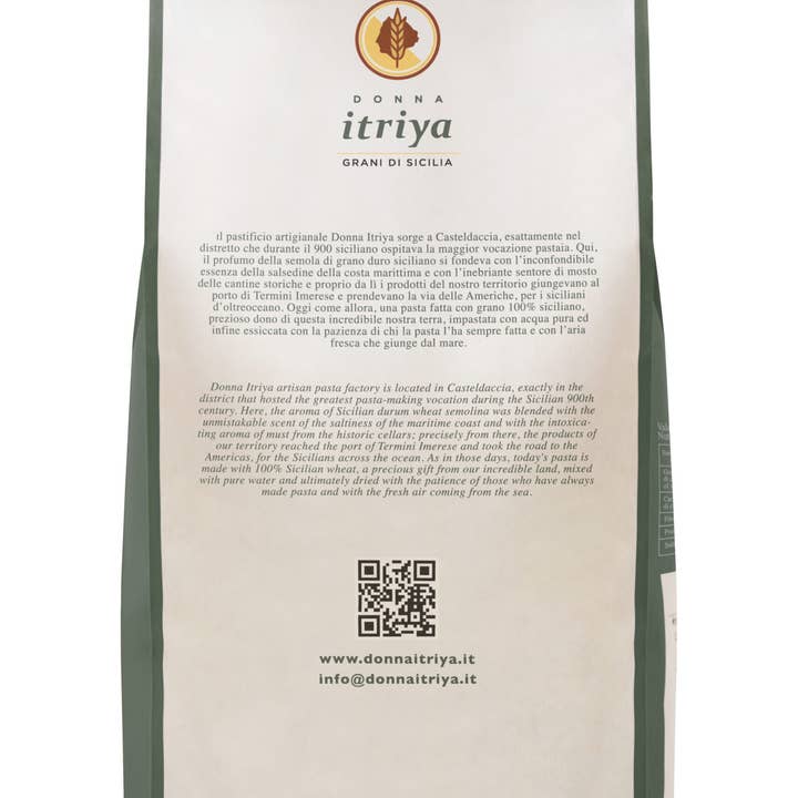 Pastificio Donna itriya - Grani di Sicilia - Wholesale Pasta - Calamarata - Organic1