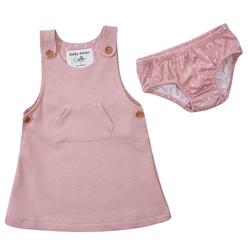 Dotty Dungarees - Wholesale Dress - Kids - Pink Diddy Dress1