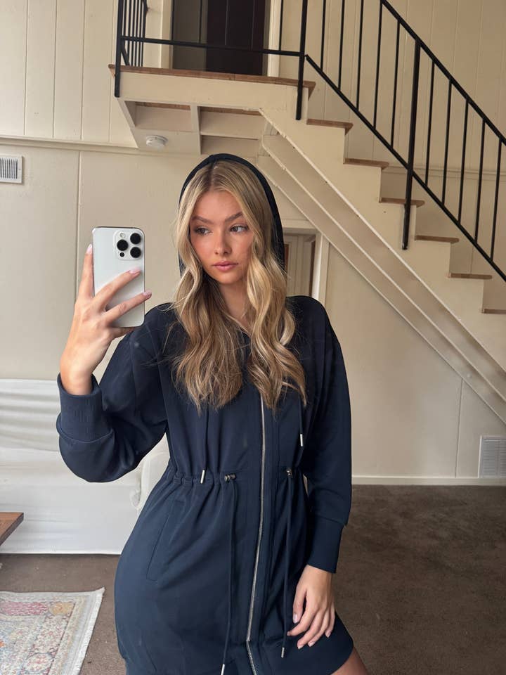 Mina Dress 37" (Navy) for wholesale by Yakira Bella