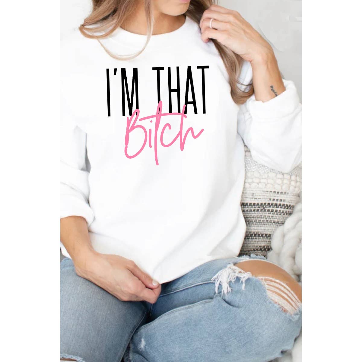 nobarand – Engroshandel Grafisk Sweatshirt - Dame – IM DEN TÆVE GRAFISK SWEATHERSHIRT2