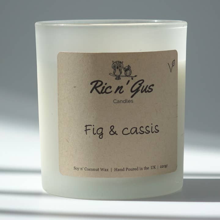 Fig & Cassis Scented Candle - Soy & Coconut Wax for wholesale by Ric n'Gus Candles