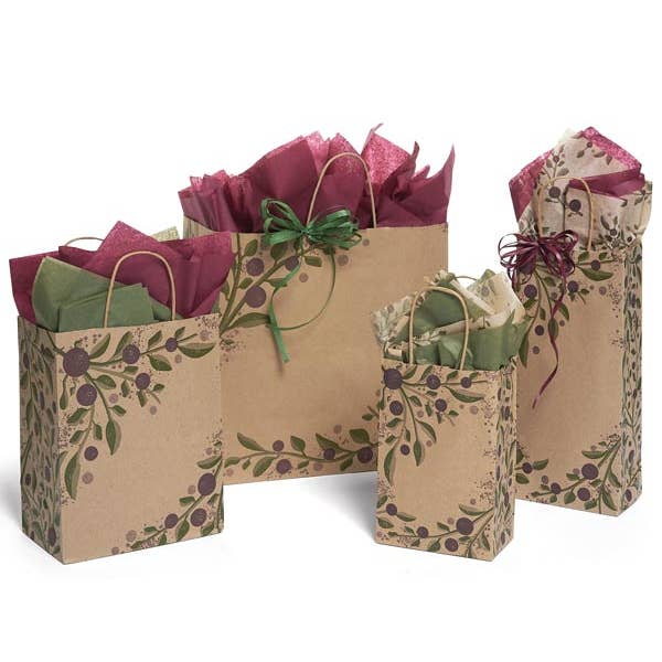 Tuscan Harvest Kraft Paper Retail Gift Bags for wholesale by Nashville Wraps