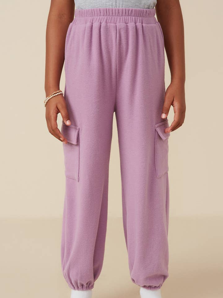 Pantaloni da jogging da ragazza con tasche cargo a costine morbide per la vendita all'ingrosso da parte di Hayden LA