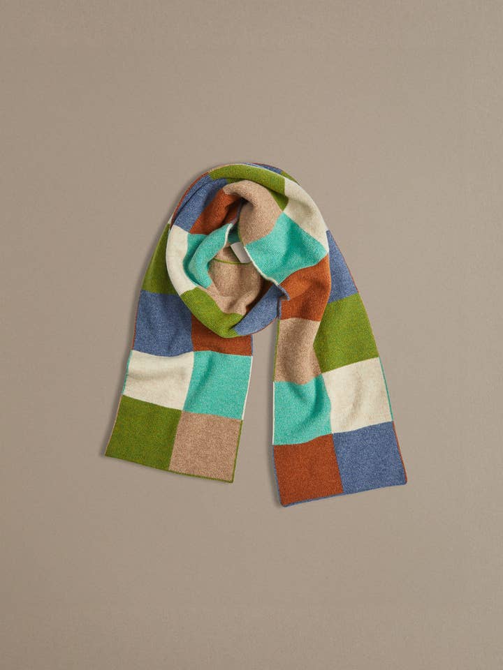 Chequerboard Scarf | Matcha Green for wholesale by ROVE Knitwear