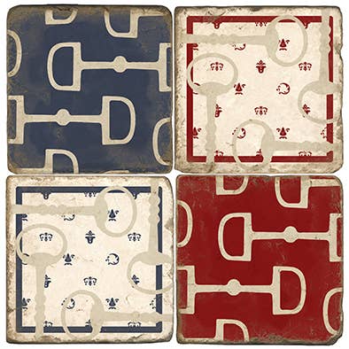 Horse Bit - Ensemble de 4 sous-verres en marbre pour la vente par Studio Vertu