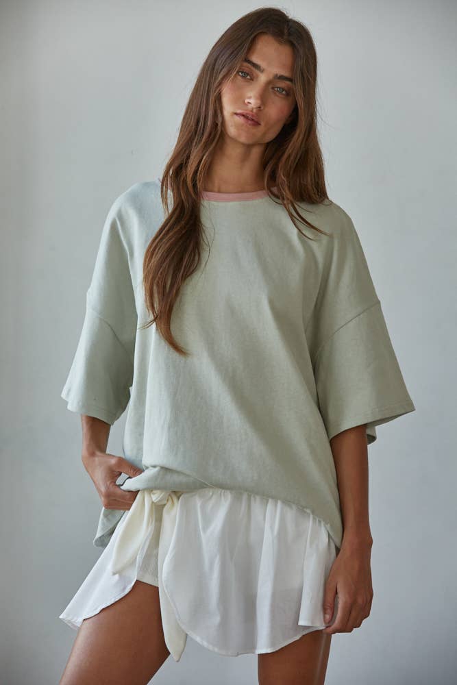 Off White RJ3513 | Knit Ribbed Mini Wrap Skort With Front Tie Knot for wholesale on Faire1