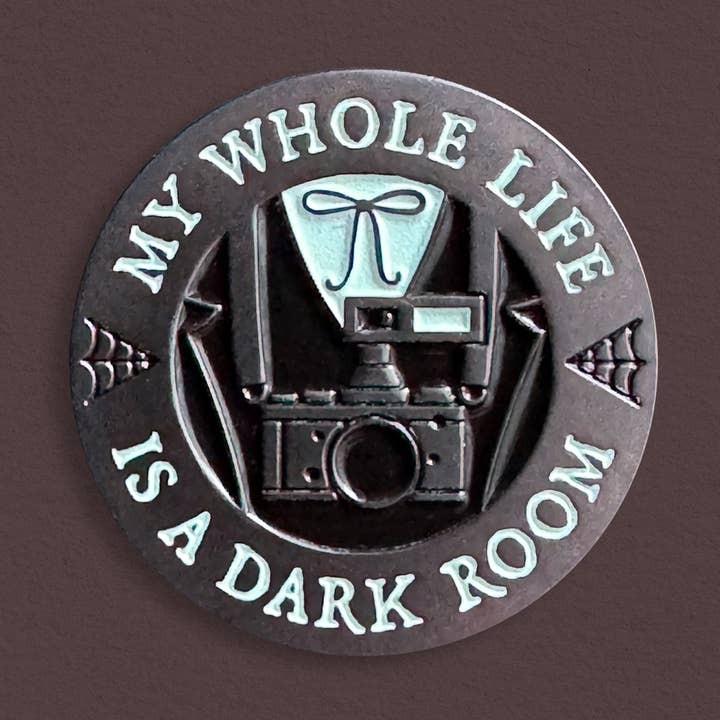My Whole Life is a Dark Room Enamel Pin for wholesale by MacGuffin Goods