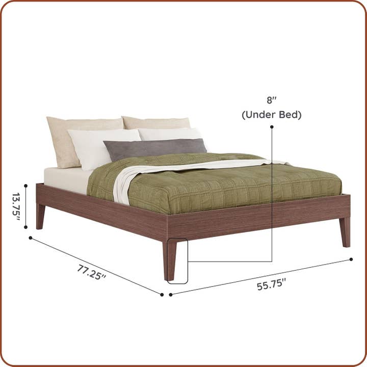 Full Size Dark Brown Platform Bed Frame Durable Quality for wholesale on Faire1