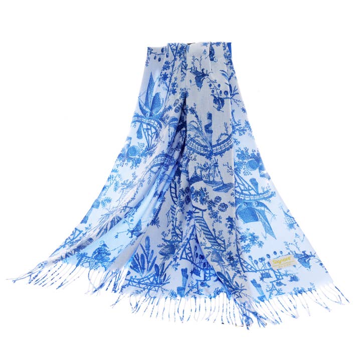 The British Museum Chinoiserie - Art Pashmina for wholesale by Signare Tapestry