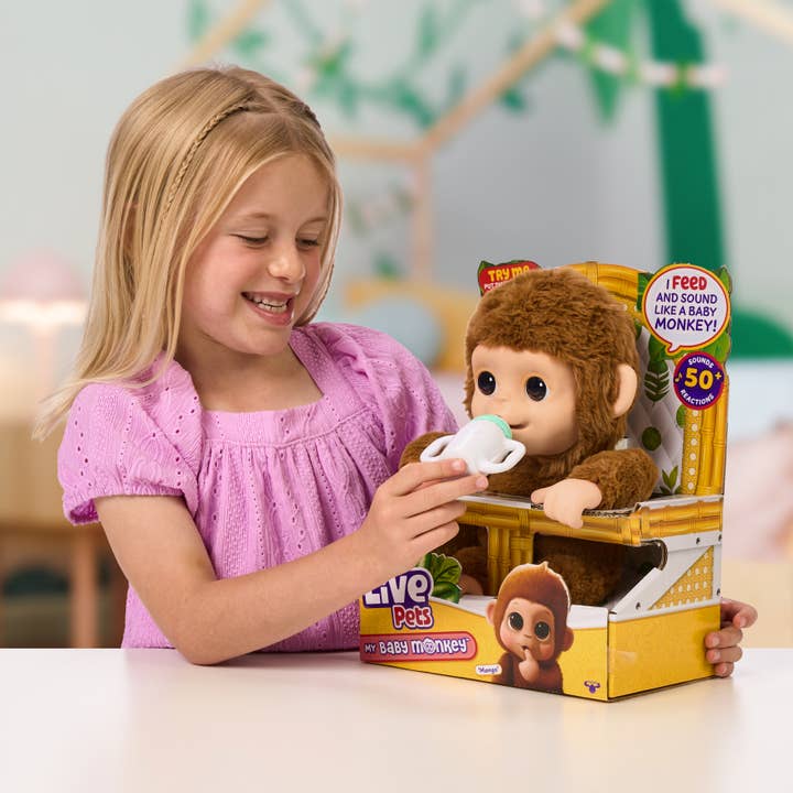 Toysmith - Wholesale Doll - Kids - Moose Toys Little Live Pet My Baby Monkey Plush5