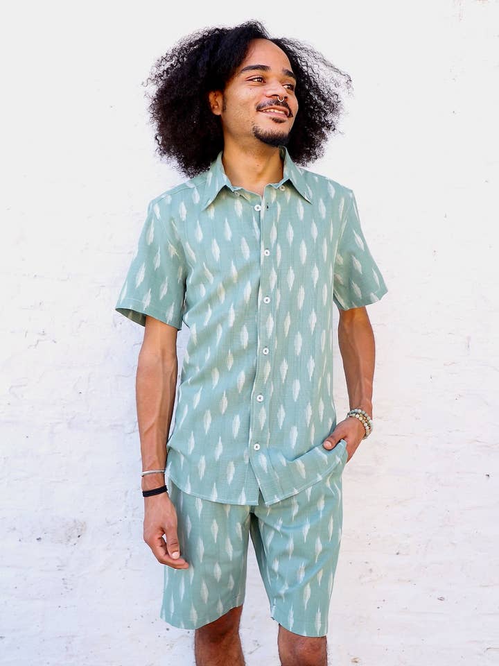 Sage Green Cotton Shorts - Unisex for wholesale by Passion Lilie