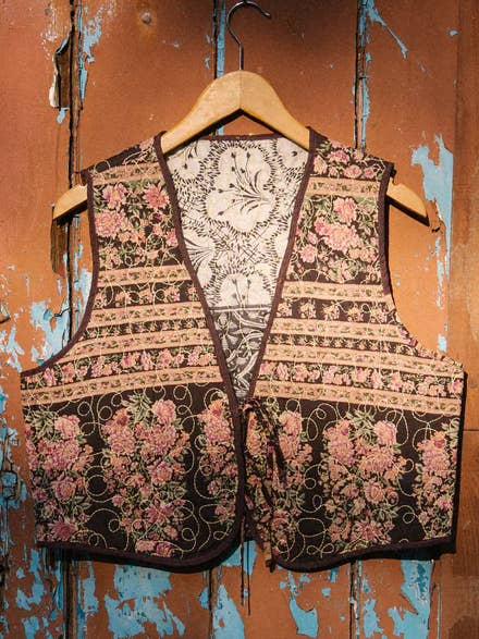 Melissa Silk Reversible Waistcoat L - 077 for wholesale by Pink Lemons Ltd