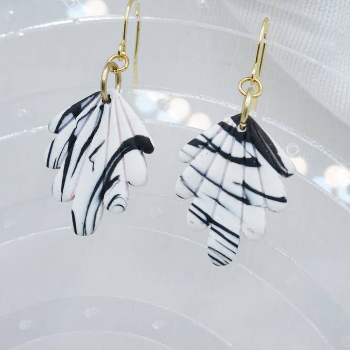 White Marble Art Deco Fan for wholesale by Shannon V Jewelry