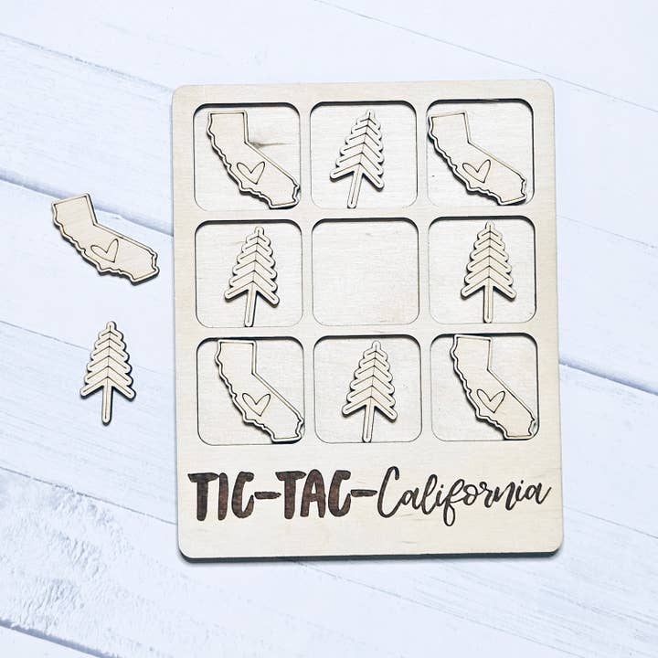 California Pine Tree Tic-Tac-Toe Game for wholesale by The Trendy Traveler