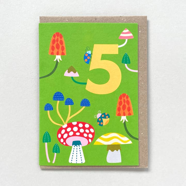 Carte de vœux pour 5e anniversaire, 5 ans pour la vente par Maggie Magoo Designs