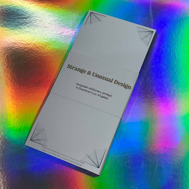 Spider Webs Risograph Printed Notepad for wholesale by Punch Kiss Press