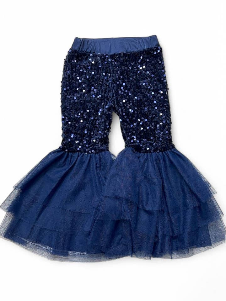 Kids Charm Online - Wholesale Pants - Kids - Navy blue sequins bell bottoms. OFG42790 SOL5