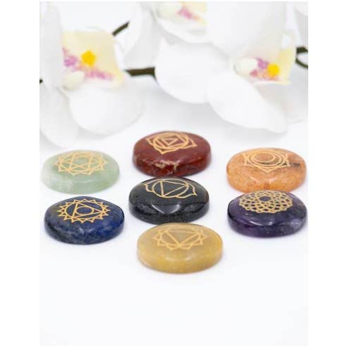 Kimago's Home - Venta al por mayor Piedras/cristales espirituales - Piedras 7 Chakras Con Simbolo