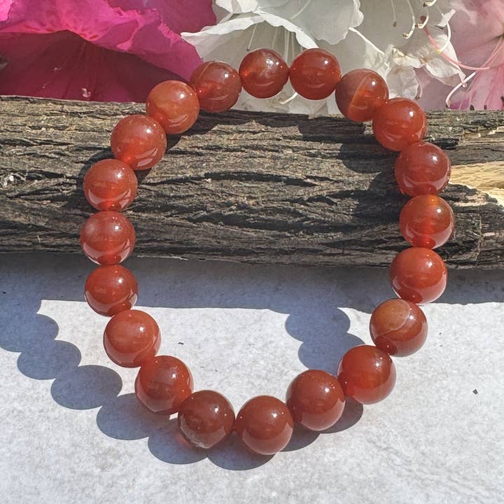 Bracciale in corniola da 10 mm per la vendita all'ingrosso da parte di Best South Gems