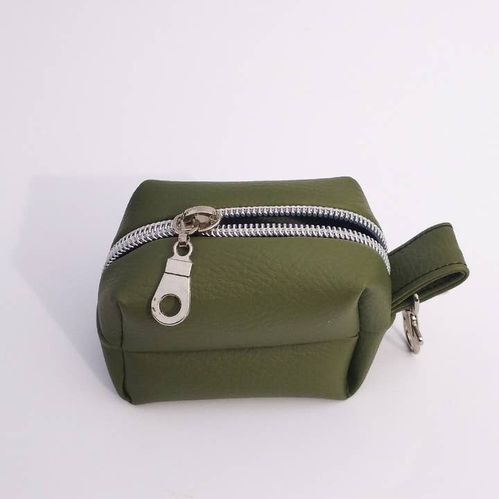 STYLIDOG khaki green faux leather waste bag holder for wholesale by Stylidog