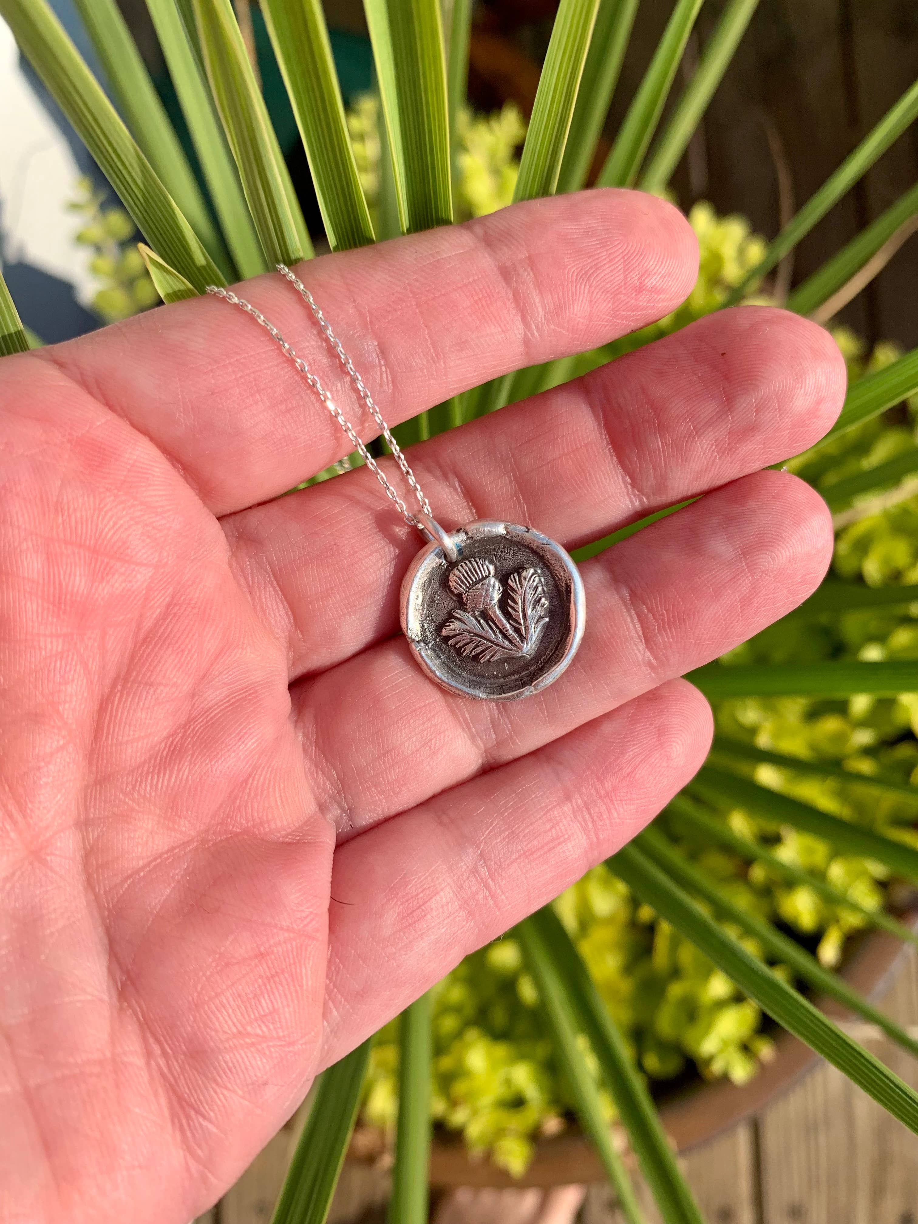 Her Hero, LLC - Wholesale Pendant/Charm Necklace - A Wee Thistle Necklace5