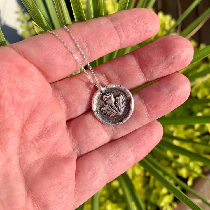 Her Hero, LLC - Wholesale Pendant/Charm Necklace - A Wee Thistle Necklace5