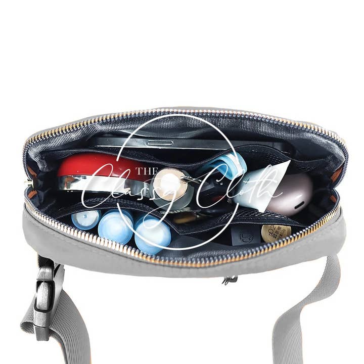 The Classy Cloth WS - Wholesale Belt Bag - Women's - Nylon Belt Bag- Grey RTS3