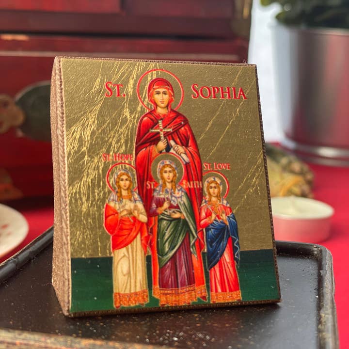 The Art of the Icon - Vente Cartes religieuses - Icône sérigraphiée Sainte-Sophie, autoportante4