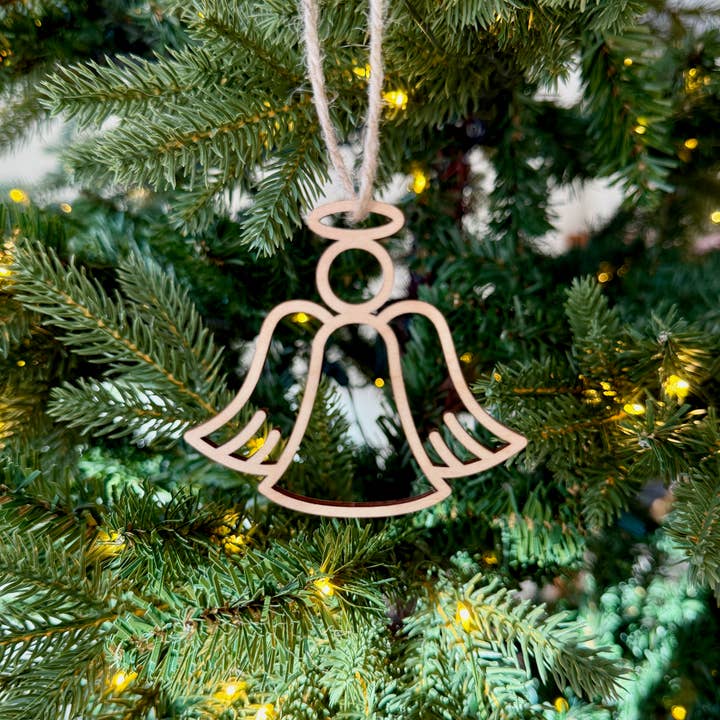 Angelo con Aureola Decorazione in Legno© di Aurora North Home™ per la vendita all'ingrosso da parte di Aurora North Home