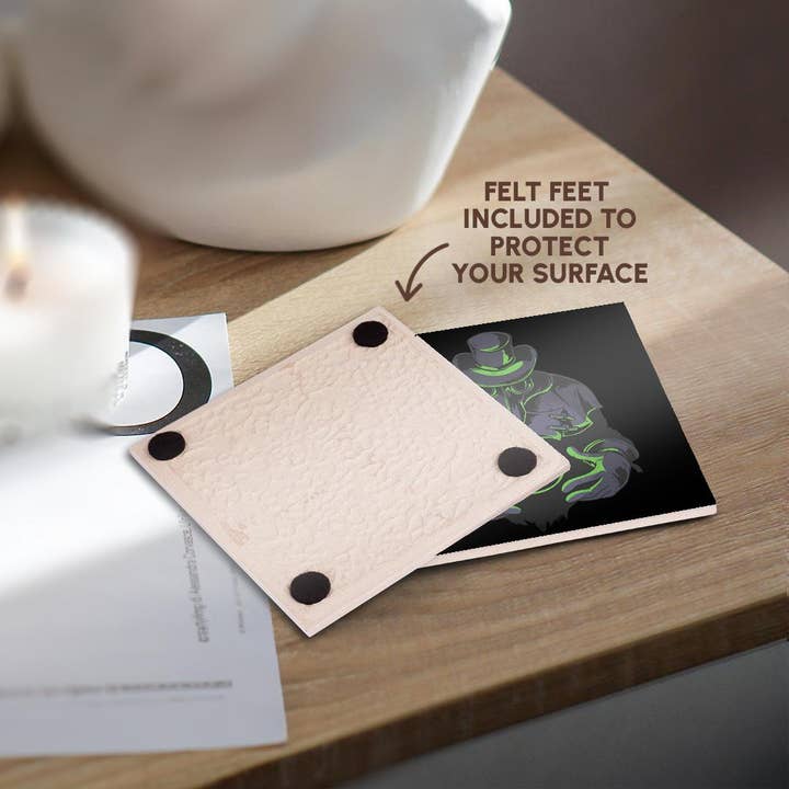 3dRose - Wholesale Coasters - 3dRose, Halloween Fantasy Bird with Costum Death Horror, Coaster3