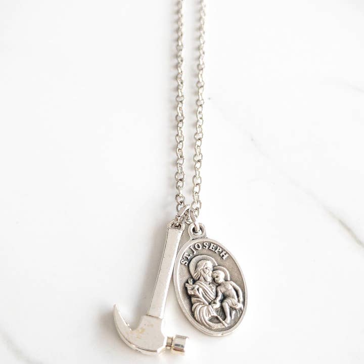 Sagely Sparrow - Wholesale Pendant/charm necklace - St Joseph the Worker Necklace1