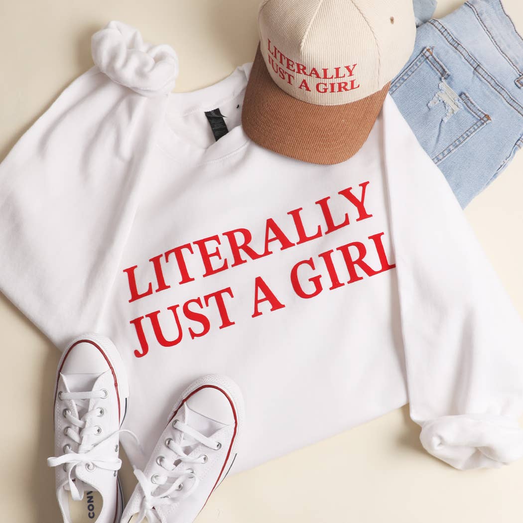 Fashion City - Wholesale Sweatshirt - Unisex - LITERALLY JUST A GIRL MIDWEIGHT Crewneck Sweatshirt10