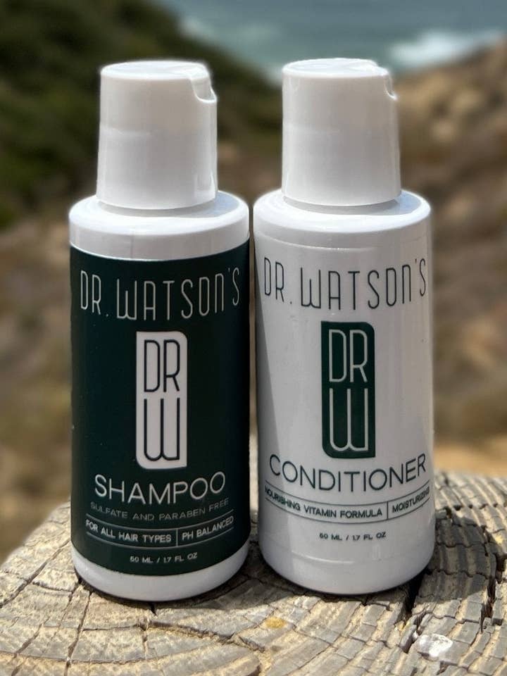 Dr. Watsons Hårpleje | Shampoo & Balsam Prøvepakke | Den Originale | 2 oz hver for engroshandel hos Dr. Watson’s